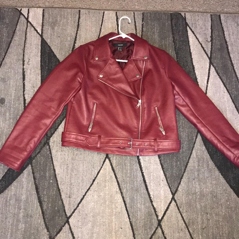 Forever 21 Maroon Faux Leather Jacket!
